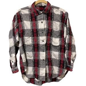 Vintage 90s Printed Plaid Krazy Kat Button Down Shirt